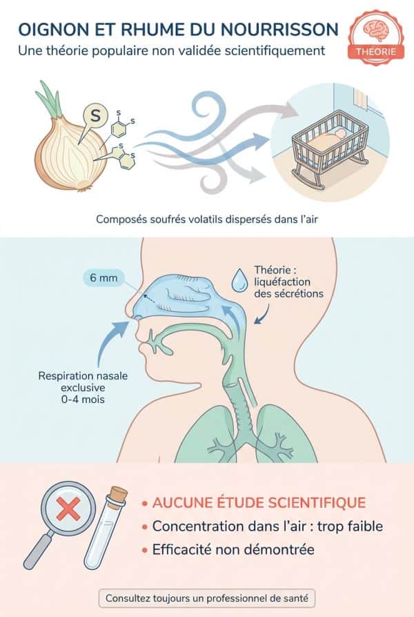L'action théorique des vapeurs d'oignon sur les voies respiratoires du nourrisson